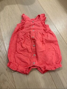 GAP Coral Ruffle-Trim Button Romper